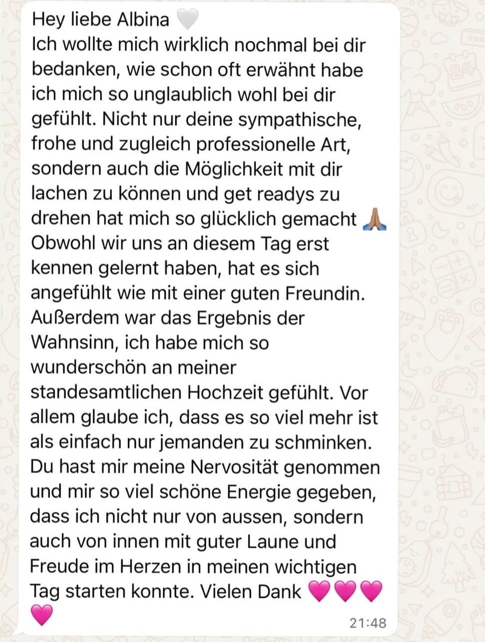 Kundenbewertung 1 - Albina's Beauty Service